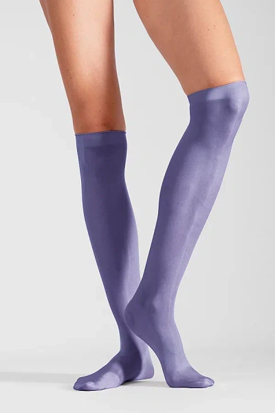 Lechery Shiny Sheer Knee-high Sock Set In Blue, Women's At Urban Outfitters