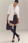Lechery Silky Shiny Stirrup Thigh-high Tights In Black