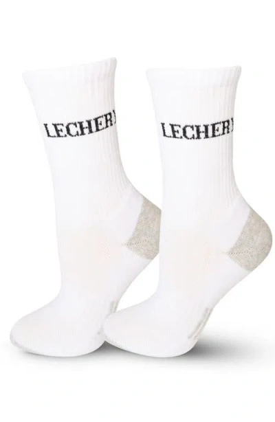 Lechery ® Sports Crew Socks In White