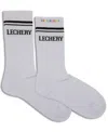 Lechery Women's Love Is Love Varsity Striped Crew Socks In White