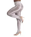 Lechery Women's Lustrous Silky Shiny 40 Denier Semi-opaque High-waist Pantyhose Tights Sku11003-bl In White