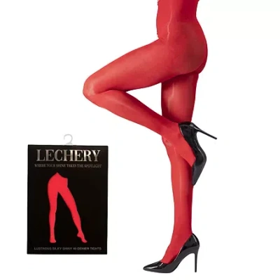Lechery Womens Lustrous Silky Shiny 40 Denier Tights 40 Denier 1 Pair Tights In Red