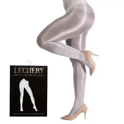 Lechery Womens Lustrous Silky Shiny 40 Denier Tights 40 Denier 1 Pair Tights In White