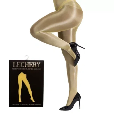 Lechery Womens Lustrous Silky Shiny 40 Denier Tights 40 Denier 1 Pair Tights In Gold