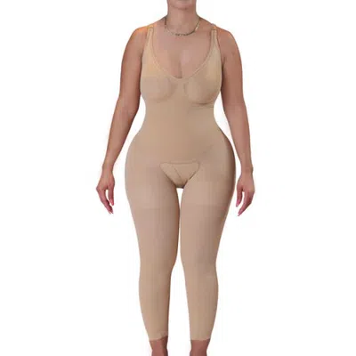 Lechery ® X Yahaira Happy Shapewear No.7 Bodysuit Capris In Beige