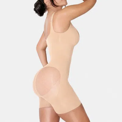 Lechery ® X Yahaira Happy Shapewear No.7 Bodysuit Double Tummy Layer Shorts In Beige