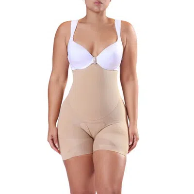 Lechery ® X Yahaira Happy Shapewear No.7 High Waisted Shorts Double Tummy Layer In Light Beige