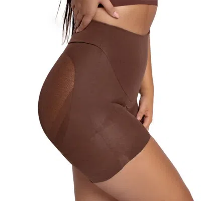 Lechery ® X Yahaira Happy Shapewear No.7 Low Waist Shorts Double Tummy Layer In Brown