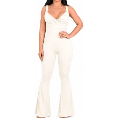 Lechery ® X Yahaira Heart Shaped Cut Out Sculpt Jumpsuit In Ivory