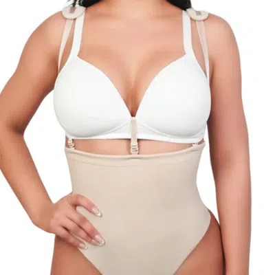 Lechery ® X Yahaira Panty High Waist Double Tummy Layer With Straps In Beige