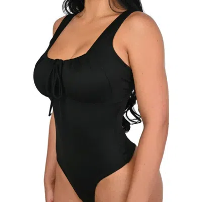 Lechery ® X Yahaira Romantic Double-layered Bodysuit Essential In Black