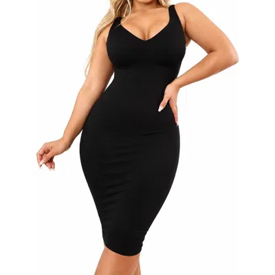 Lechery ® X Yahaira Shaping Triple Tummy Layer Bodycon Dress In Black