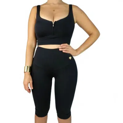 Lechery ® X Yahaira Triple Tummy Layer Body Shaping Activewear Shaper 2-piece Set In Black
