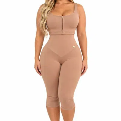 Lechery ® X Yahaira Triple Tummy Layer Body Shaping Activewear Shaper 2-piece Set In Brown