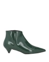 Leclem Woman Ankle Boots Dark Green Size 7 Synthetisches Material In Green