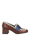 Leclem Woman Loafers Brown Size 8 Leather, Synthetisches Material In Brown