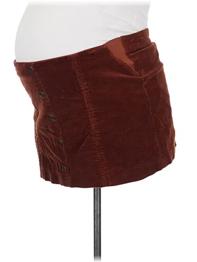 Pre-owned Led Luxe Essentials Denim Casual Skirt In Brown