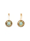 Leda Madera Gold Round Drop Earrings In Golden