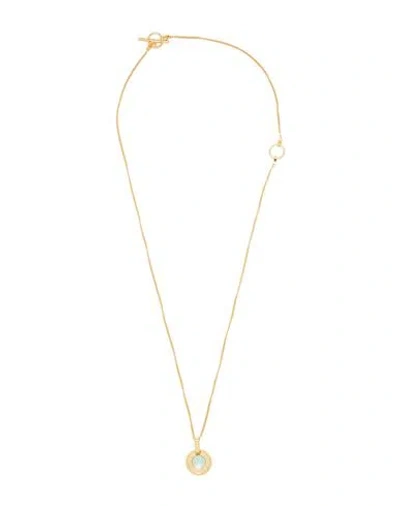 Leda Madera Woman Necklace Turquoise Size - Metal In Gold