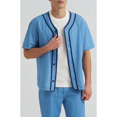 Lee 101 Denim Baseball Button-up Shirt In Blue