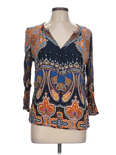 Pre-owned Lee 3/4 Sve Blouse In Blue