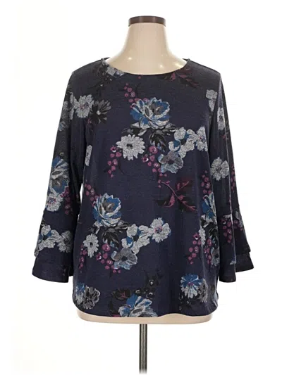 Pre-owned Lee 3/4 Sve Blouse In Blue
