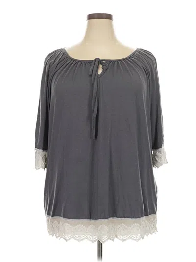 Pre-owned Lee 3/4 Sve Blouse In Gray