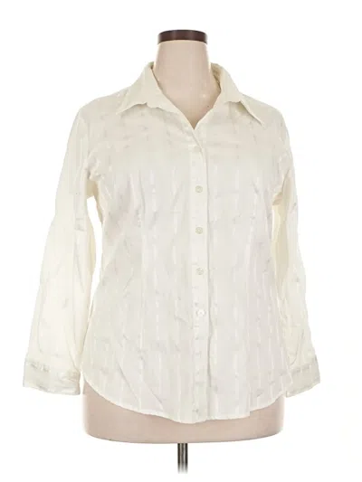 Pre-owned Lee 3/4 Sve Button Down Shirt In White