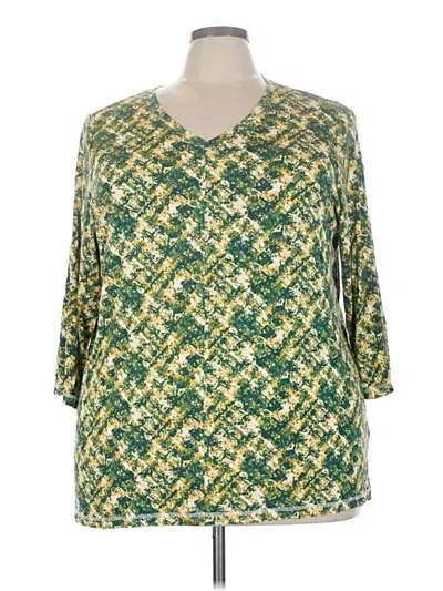Pre-owned Lee 3/4 Sve T-shirt In Green