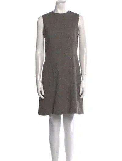 Pre-owned Lee Anderson Couture Crew Neck Mini Dress In Gray