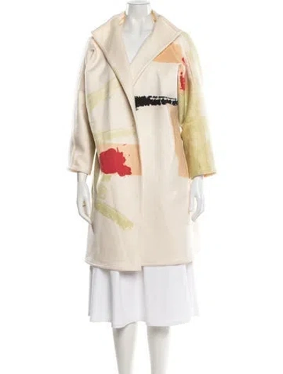 Pre-owned Lee Anderson Couture Printed Trench Coat In Neutral