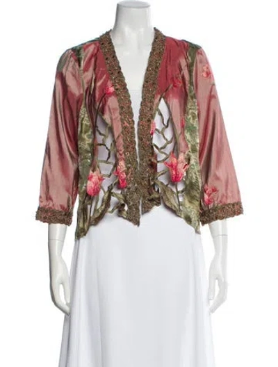 Pre-owned Lee Anderson Printed Evening Jacket In Red