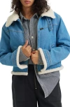 Lee Aviator Denim Jacket In Blue