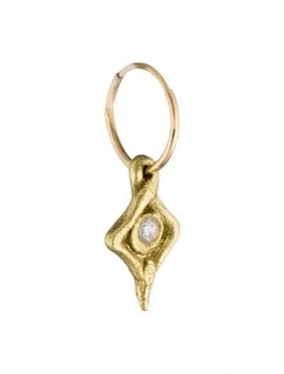 Pre-owned Lee Brevard 18k Cubic Zirconia Endless Charm Hoop Drop Single Earring In Multi