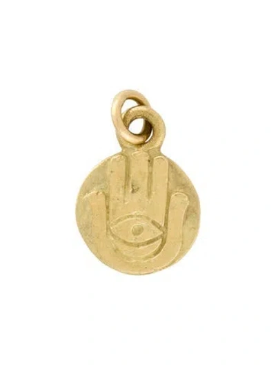 Pre-owned Lee Brevard 18k Hamsa Coin Enhancer In Multicolor