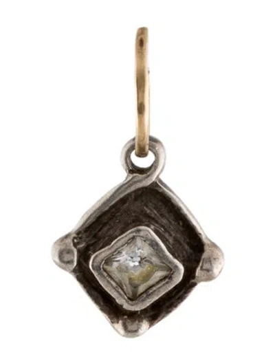 Pre-owned Lee Brevard Cubic Zirconia Two-tone Endless Hoop Single Earring In Multi