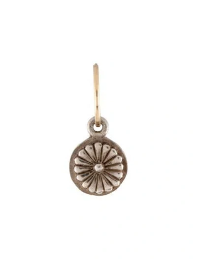 Pre-owned Lee Brevard Flower Endless Hoop Charm Single Earring In Multi