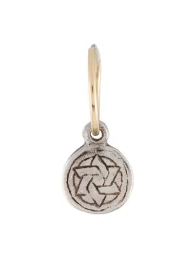 Pre-owned Lee Brevard Star Of David Coin Single Hoop Earring In Multi