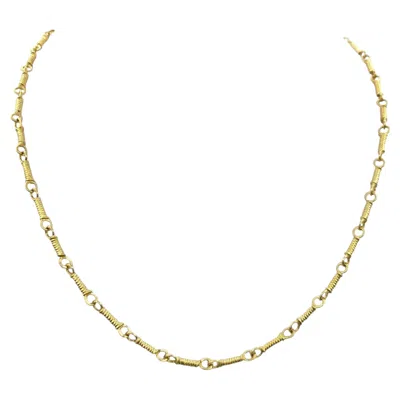 Pre-owned Lee Brevard Wrapped Link Style Chain Necklace In 18 Karat Yellow Gold