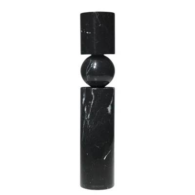 Pre-owned Lee Broom - Fulcrum Candlestick Black Marble - Large