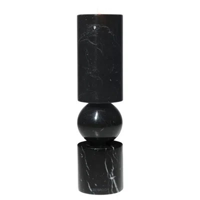 Pre-owned Lee Broom - Fulcrum Candlestick Black Marble - Small