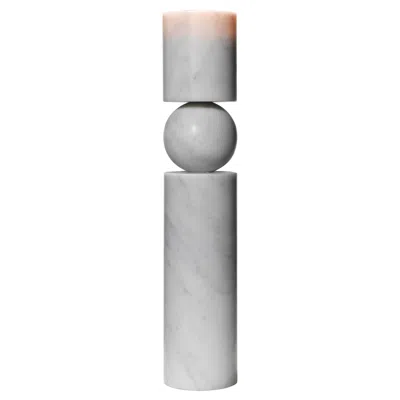 Pre-owned Lee Broom - Fulcrum Candlestick White Marble - Large