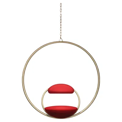 Pre-owned Lee Broom - Hanging Hoop Chair Brass In Brown