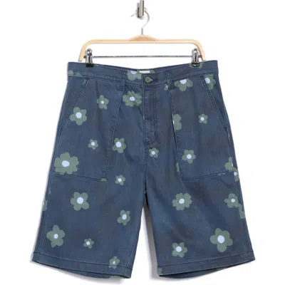Lee Chetopa Pleated Shorts In Rivet Navy Floral