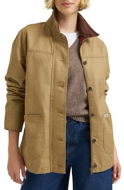 Lee Cotton Chore Coat In Dark Khaki
