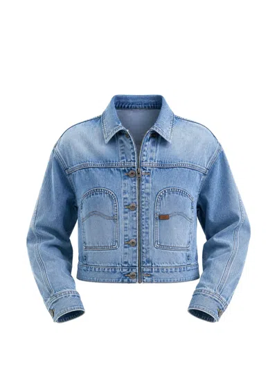 Lee Cropped Denim Jacket In Blue