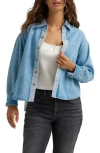 Lee Drapey Contrast Wash Snap-up Shirt In Blue