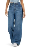 Lee High Waist Pleated Wide Leg Jeans In Mid Chapter