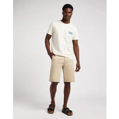 Lee Jeans Chino Shorts Stone In White