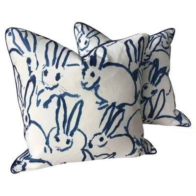Pre-owned Lee Jofa Pair Of 21” Pillows From  “hutch” Bunny Hutch In Navy In Blue